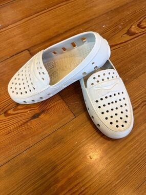 Kid’s Floafers White Perforated Slip-On Loafers